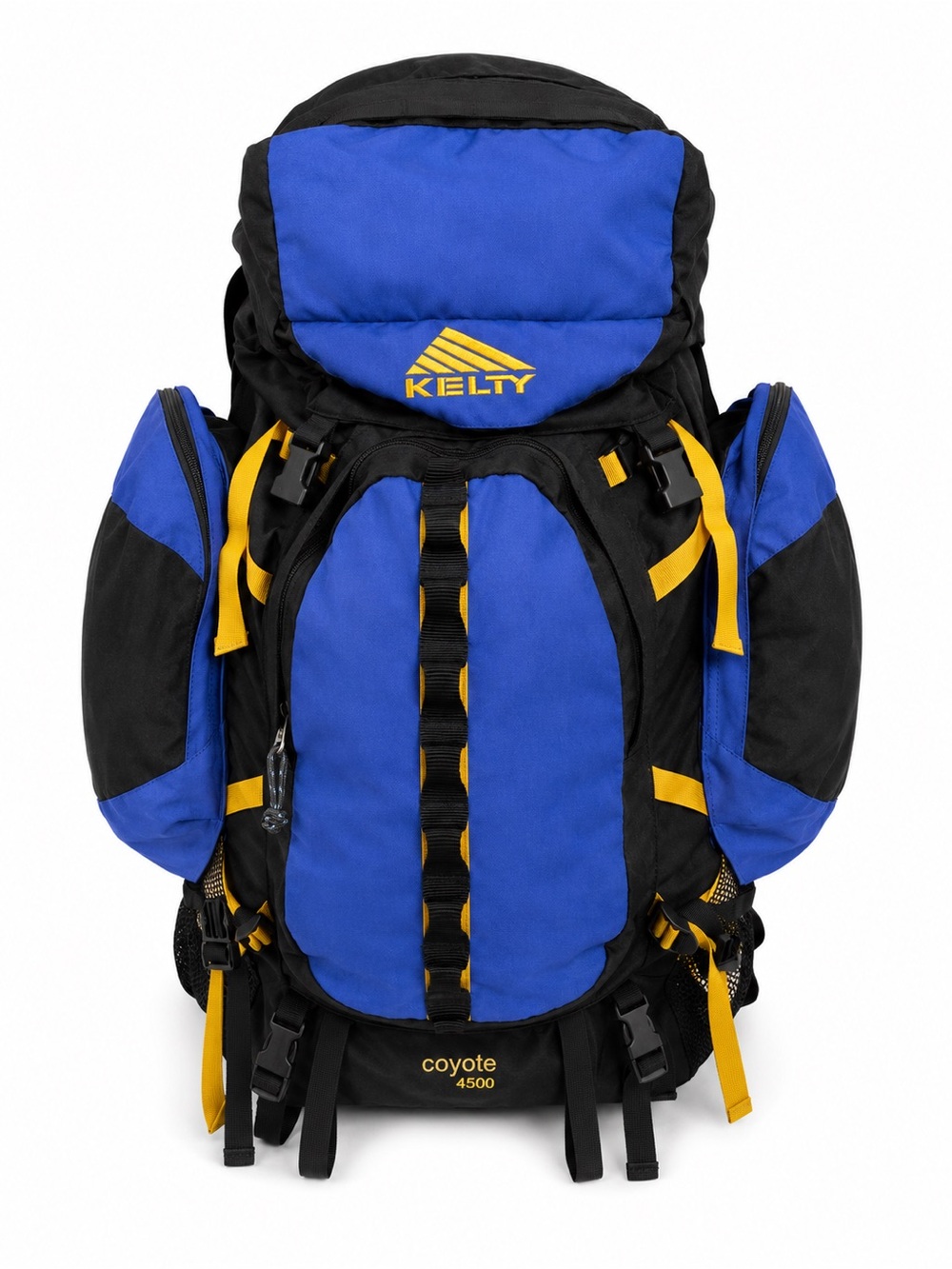 Vintage Kelty Coyote 4500 Internal Frame Backpack Blue Black Yellow Hike Pack